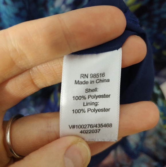 Coldwater Creek Blue Purple Floral Sleeveless Blouse - Picture 8 of 10